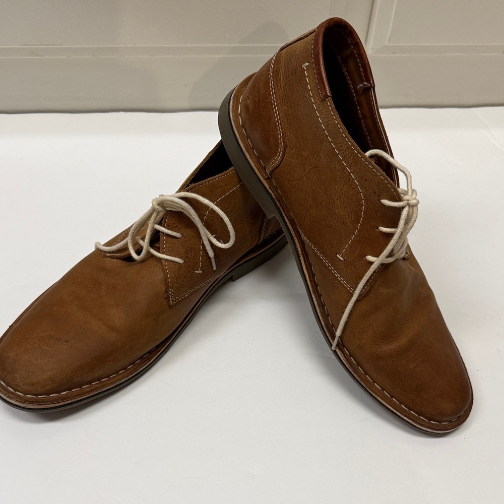 Steve Madden Men's Hestonn Chukka Brown Leather Boots, Size 10